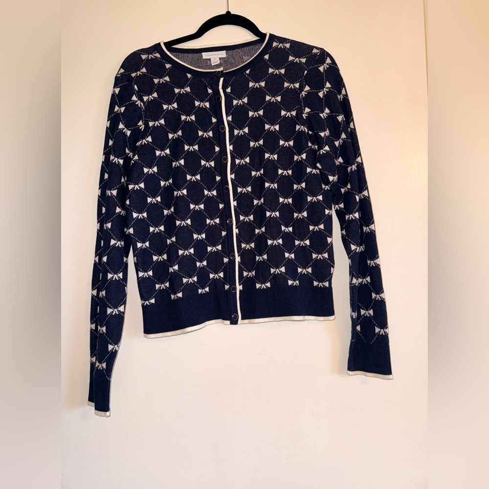 CHARTER CLUB Crewneck Cardigan bow design SIZE: MEDIUM - Picture 3 of 10